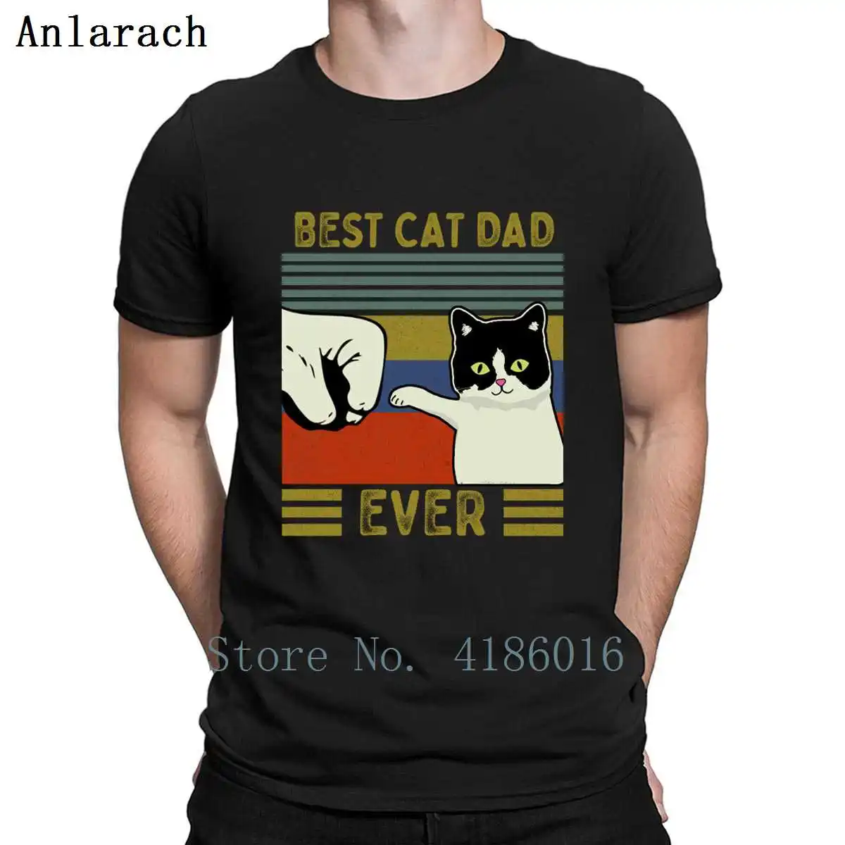 Винтажная футболка с надписью Best Cat Dad Ever Bump хлопковая Футболка для отдыха