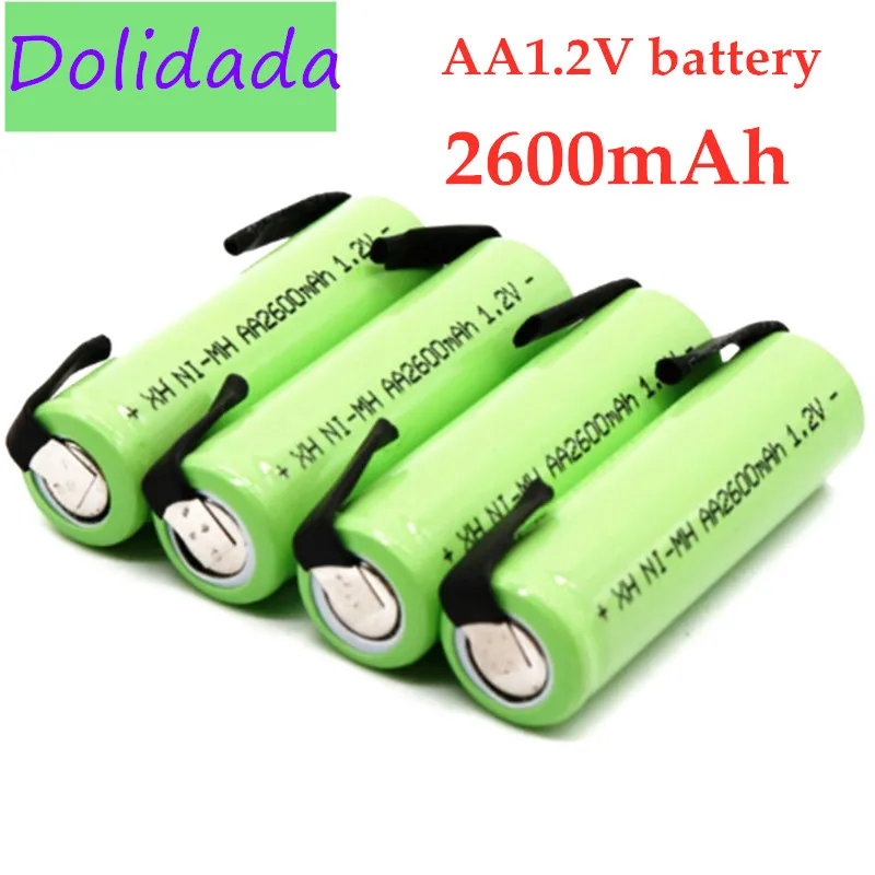 1.2V AA Rechargeable Battery 2600mah NI-MH Cell Green Housing with Solder Tabs for Philips Electric Shaver Razor Toothbrush | Электроника