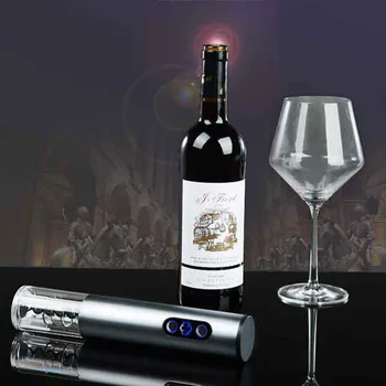 

Set Of Aluminum Alloy + ABS Electric Automatic Wine Bottle Opener With Stopper Wine Pourers Paper Cutter