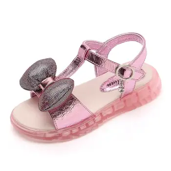 

Sandals Girls Kids Baby Girl Summer Shoe Brand New Fashion Princess Soft Rubber Sole Children's Beach Shoes Sequined Bow