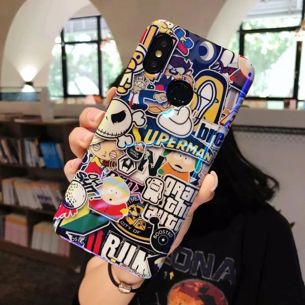Мультяшный чехол для Xiaomi Mi 10 CC9 A3 Lite 9 6X A2 8 Pro Mix 3 с синим светом мягкая задняя крышка
