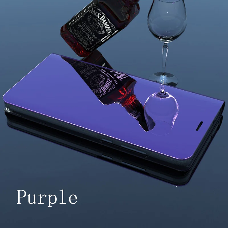 Purple Умный зеркальный флип-чехол для huawei P30 P20 P10 Lite рro P9 P10 плюс Y5 Y6 Y7 Y9 Prime Honor 9 10 Lite 20 9X Pro 8X8 S 8C крышка - Цвет: Purple