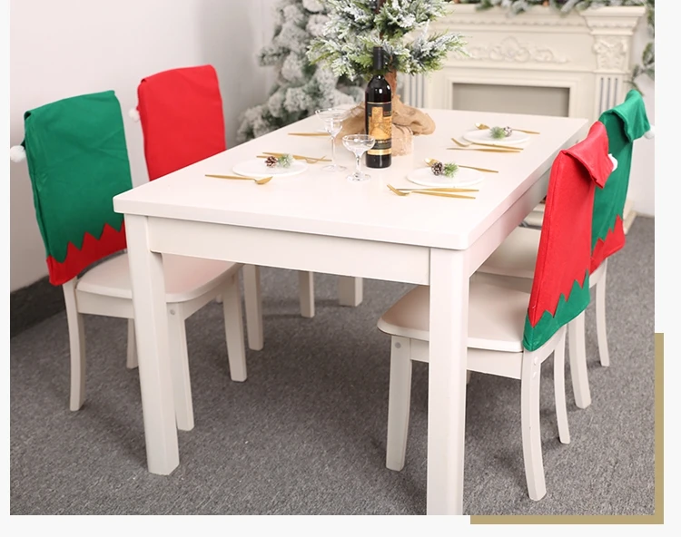 Taoup Noel Merry Christmas Elf Chari Обложка украшения Рождественские украшения для дома зеленый красный Рождественский держатель стула сумки Санта-Клаус