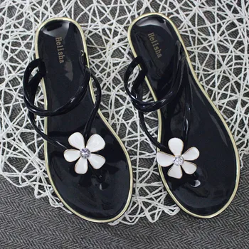 

Slippers Women Female Plastic Beach Shoes Jelly color Flower Flat Casual Sandals Slipper outdoor Flip-flops slippers shoes тапки