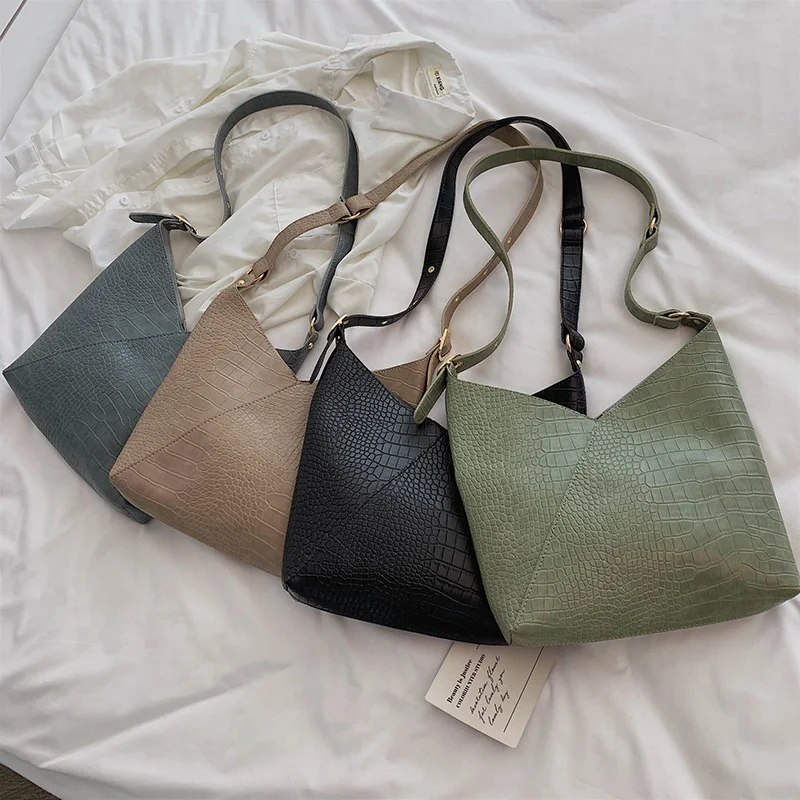 Ceny Duża pojemność krokodyla skóra ekologiczna z wzorem na ramię torby dla kobiet 2019 Composite torba crossbody kurierska Lady torebki