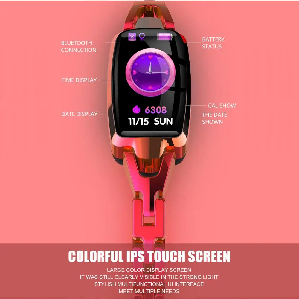 DR66 Смарт-часы для женщин монитор сердечного ритма Bluetooth IP67 Водонепроницаемый фитнес-трекер умный браслет Android IOS Телефон
