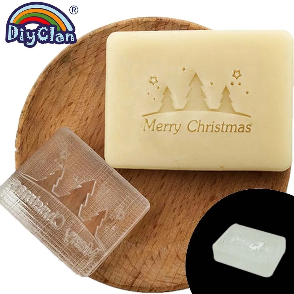 Merry Christmas, мыло ручной работы из смолы, штамп для изготовления рождественской елки, прозрачные натуральные органические штампы, стеклянное мыло на заказ Z0204
