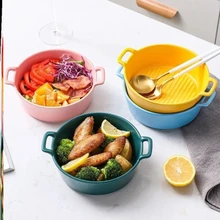 

Ceramic Bowl High Appearance Level Two - Ear Instant Noodle Bowl Air Fryer Baking Tray Special Bowl for Home Use