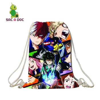 

Fashion Anime Boku No Hero Academia Drawstring Bag Funny Backpack Women Men Fans Daily Travel Bags Teens Students Book Bags