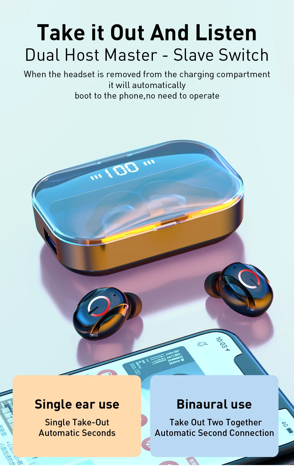 Ottwn T8 TWS Bluetooth 5,0 беспроводная гарнитура Спортивная стереогарнитура с микрофоном цифровой дисплей поддержка для всех смартфонов