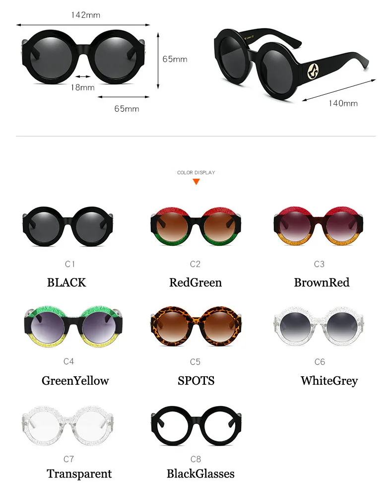 Бренд FEISHINI, роскошные женские солнцезащитные очки,, модные, трендовые, Круглые, женские солнцезащитные очки, негабаритные, Ретро стиль, УФ защита, градиентные линзы