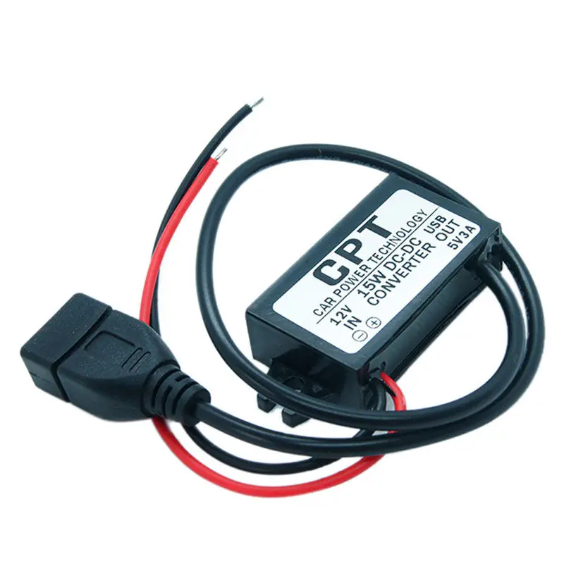 Car 12 В до 5 В 3A 15 Вт автомобильный преобразователь питания Micro Mini USB понижающее напряжение питание выходной адаптер низкое тепло авто защита