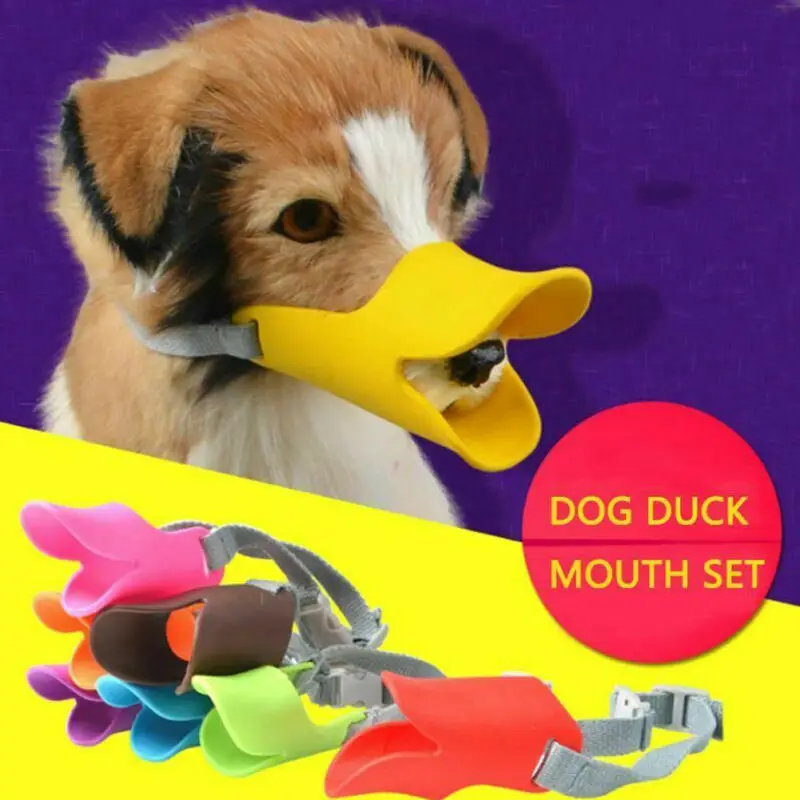 Силиконовый намордник Duckbill с шипами, регулируемый намордник для собак