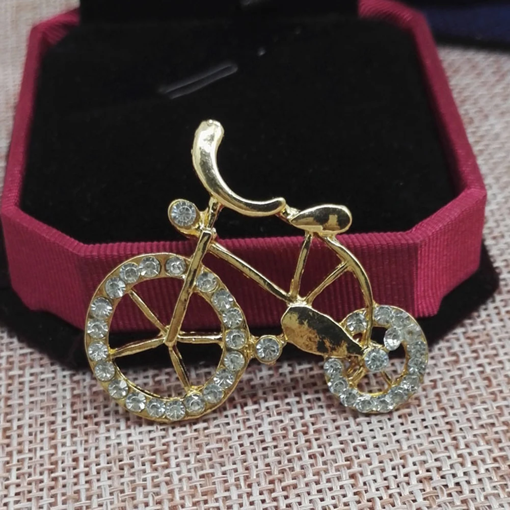 Rhinestone Bicycle Bike Shape Brooch Pin Jewelry Jacket Scarf Collar Bag Gift