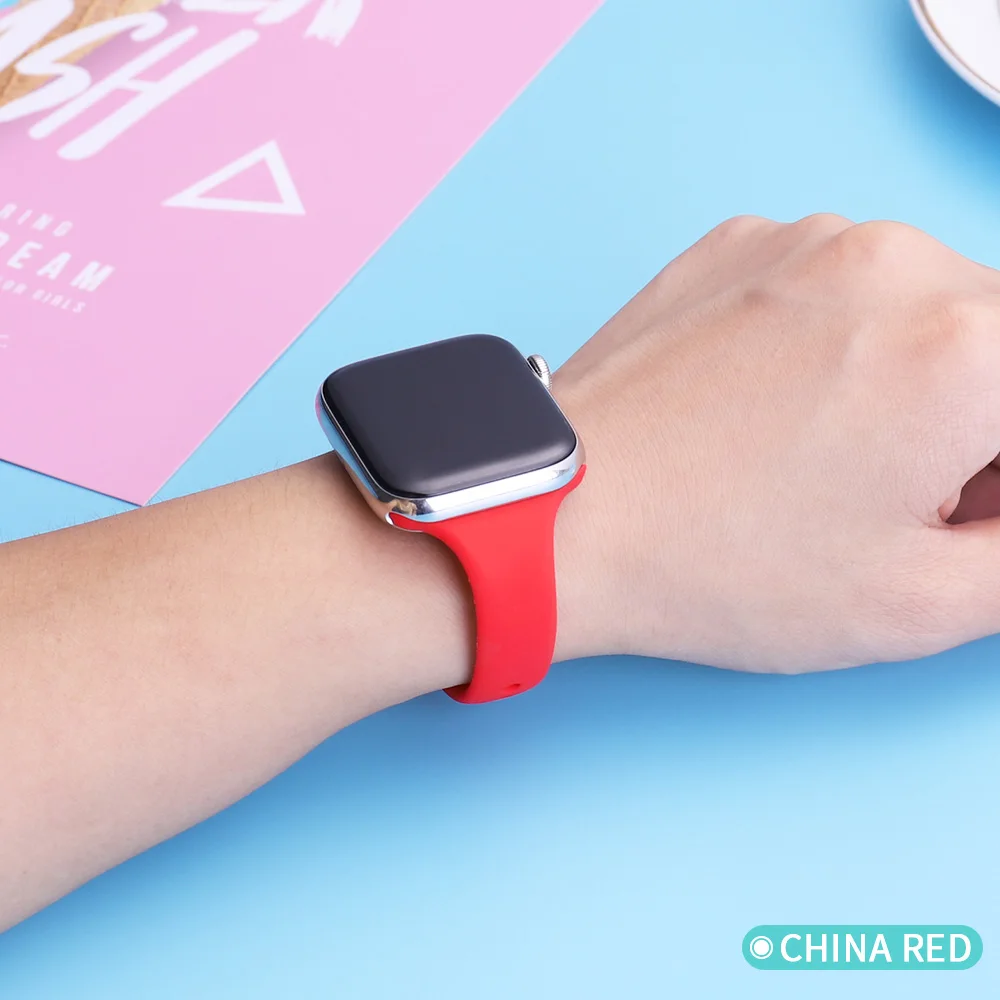 Силиконовый ремешок для Apple Watch 38 мм 42 мм iwatch 4 ремешок 44 мм/40 мм спортивный браслет резиновый ремешок для iwatch 5 4 3 2 1