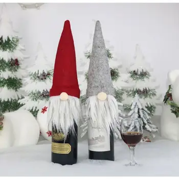 

Wine Bottle Cover Xmas Eve Faceless Doll Christmas Wine Bottle Protector Cover Bag For Christmas Decoration Storaging Dust Cover
