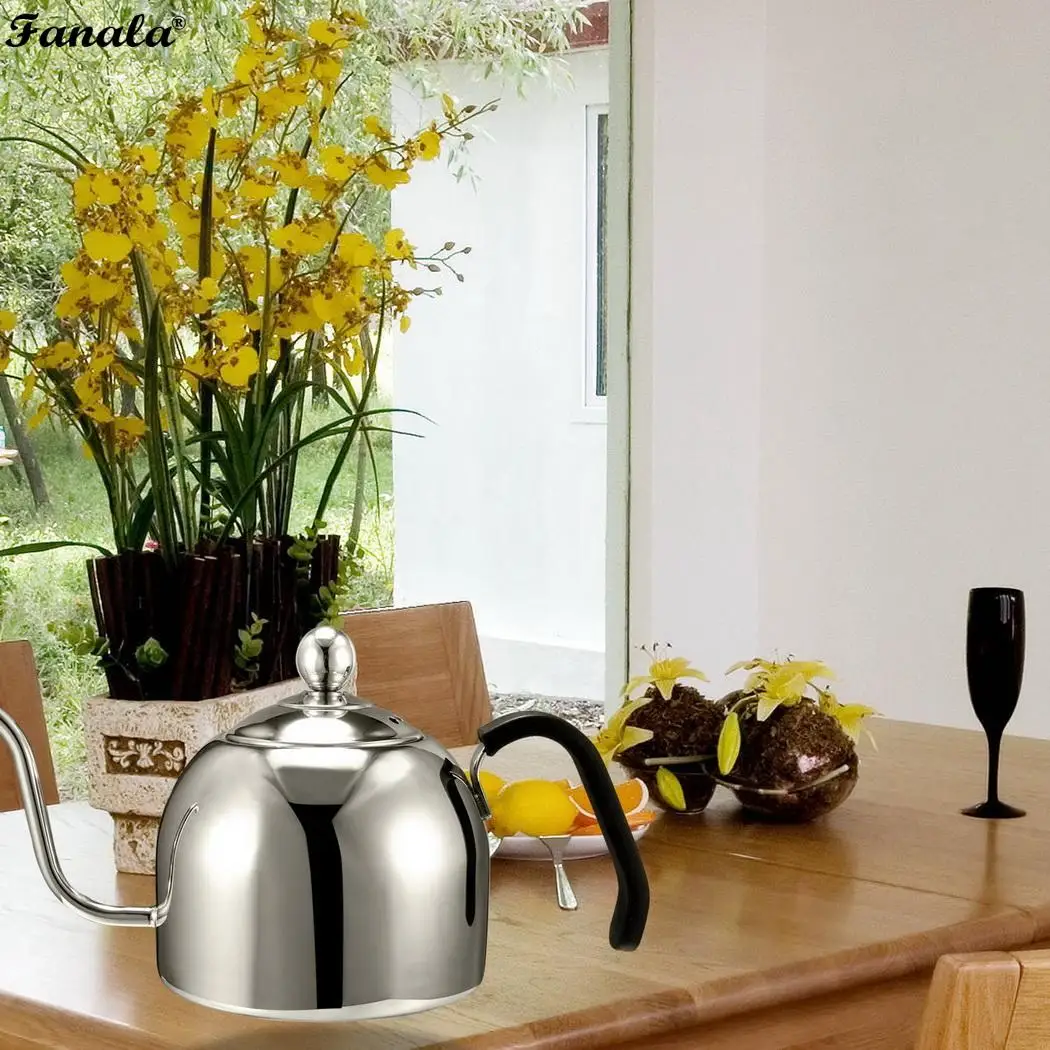 2L Cooker Tea Pot Kitchen Tools Stainless Steel Water Kettle Flat Bottom Tea Coffee Kettle Water Boiling Boiler Teapot US Stock