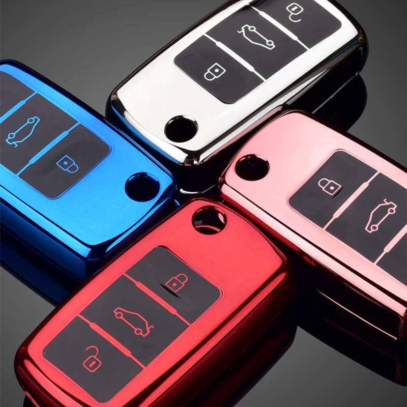 Чехол для ключей автомобиля VW Golf Bora Jetta POLO GOLF Passat Skoda octevia A5 Fabia seat Leon чехол брелок