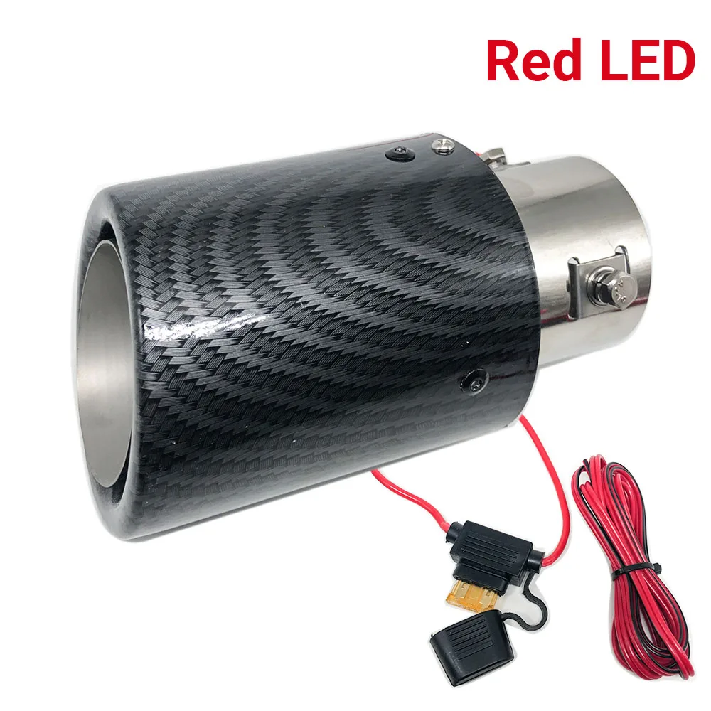 Universal Car Led Exhaust Muffler Tip Pipe Red/blue Light Flaming