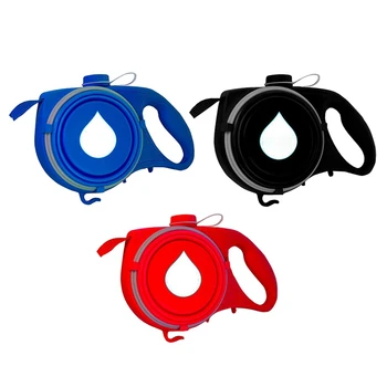 

Retractable Dog Leash Multifunction Flexible Dog Leash With Foldable Water Bowl,Snack Holder,Litter Bag Container Pet Supplies