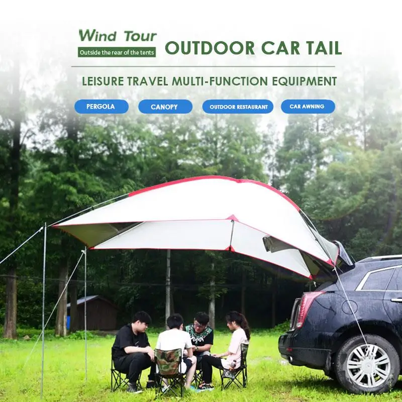 

Aluminum Alloy Rod Folding Tent Sunshade Picnic Durable Camping Tent Bedding Waterproof PU Self-Driving Travelling Car Tent