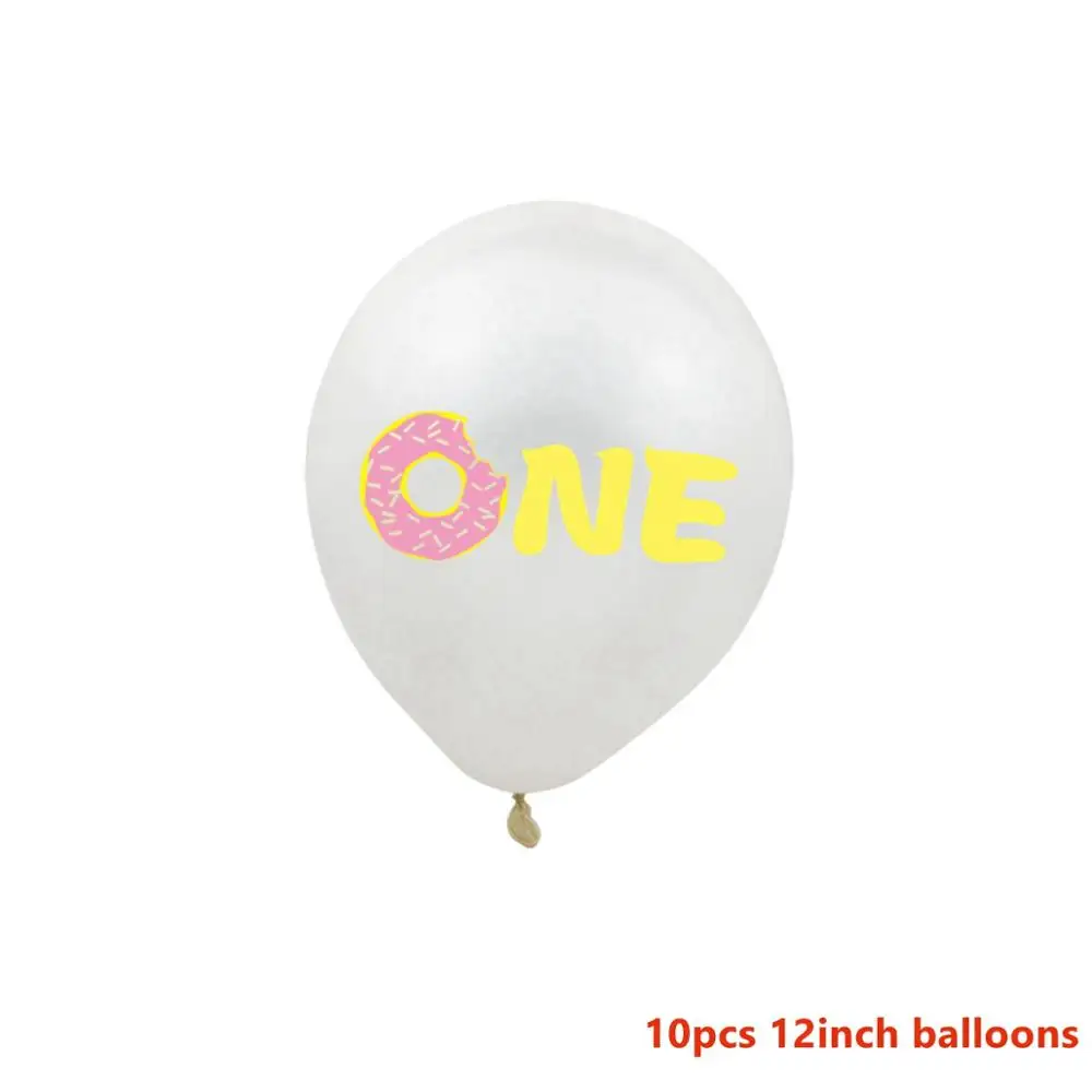 Donut Balloons 7 Taoup Creamy Donut Disposable Tableware Baby Shower Decor Birthday Party Supplies Donut Party Tableware Cups Banners Plate Towel - Цвет: Donut Balloons 7