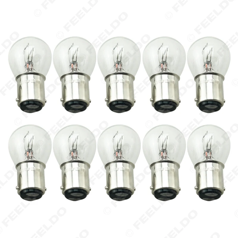 ambient lighting car LEEWA 10pcs 1157 BA15D P21/5W S25 12V Car Clear Glass Lamp Brake Tail Bulb Car Indicator Halogen Lamp  #CA2722 fog light for car