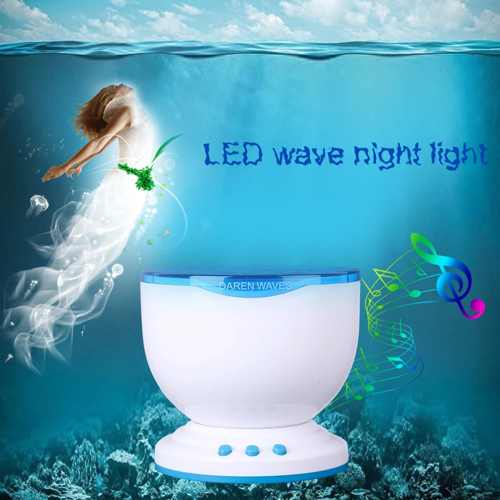 Ocean Sound Projector Night Light Surf Daren Indoor Underwater World Lighting Interior Bedroom Decorating Projection Lamp Gift best night light