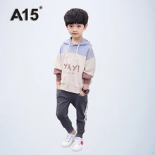 Детская одежда для мальчиков, спортивный костюм, коллекция года, весенне-осенняя одежда для малышей милый костюм в Корейском стиле с капюшоном для детей 6, 8, 10, 12 лет
