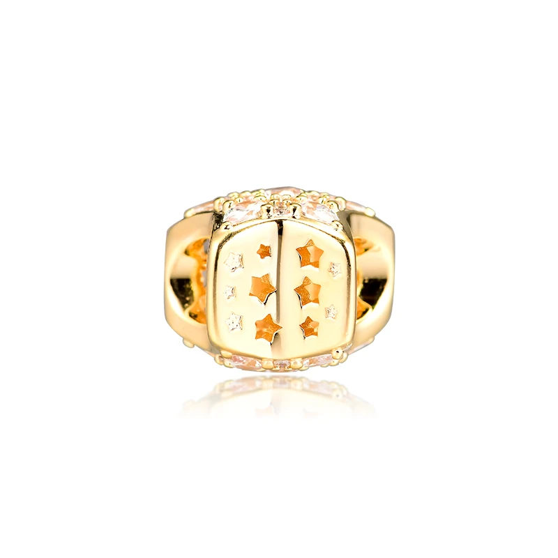 DIY подходит для браслетов Pandora Charms Shine Celestial Star Beads 925 пробы-серебро-ювелирные изделия