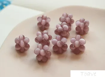 

2pcs Handmade Opal round Knotted Pendant DIY Ear Stud Necklace Material Accessories