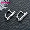 100% Authentic 925 Sterling Silver Women Earrings Findings Sparkling AAA Zircon Handmake DIY Jewelry Accessories Wholesale ► Photo 3/6