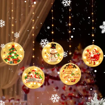 

Natal Christmas Santa Claus Elk Bell LED Fairy Lights Xmas Ornaments Navidad 2020 Christmas Decorations for Home New Year Decor