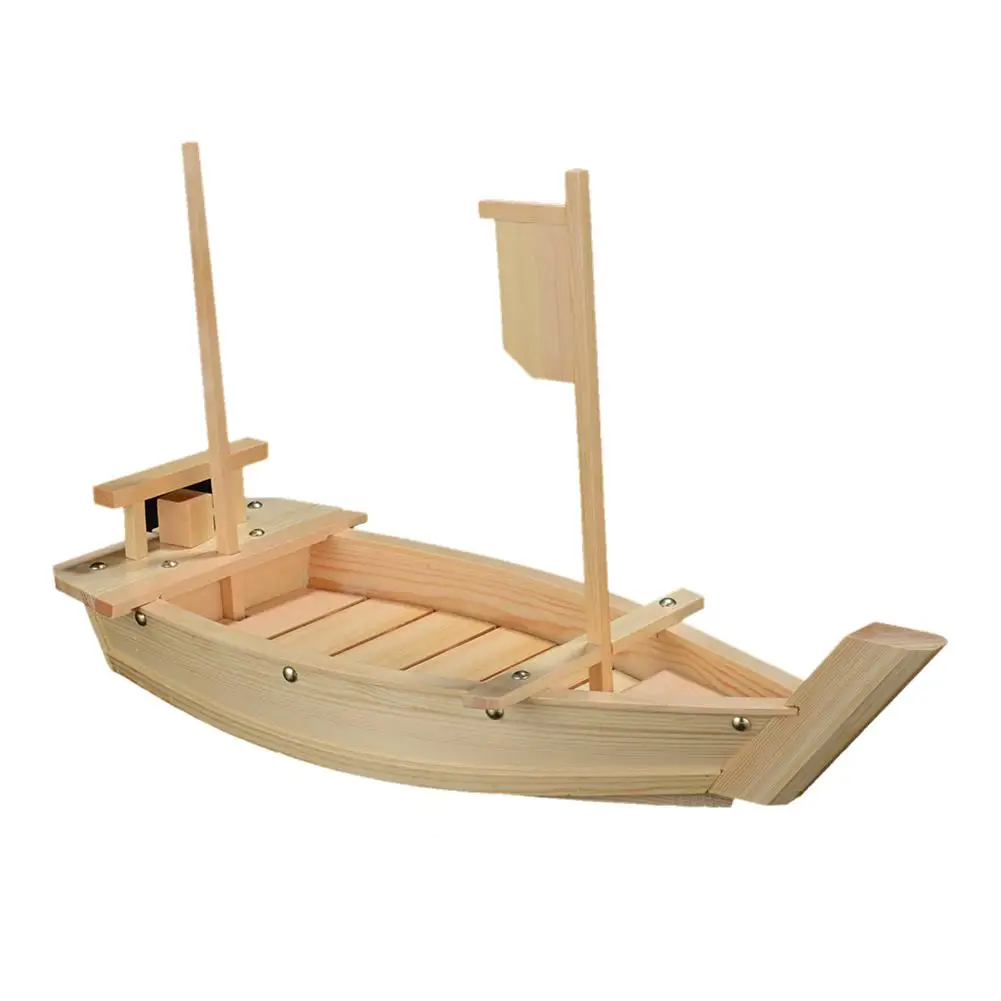 

Japanese Wooden Wood Cuisine Sushi Bridge Boats Pine Creative Sushi Sashimi Plate Platter Sushi Tableware Decoration Ornament
