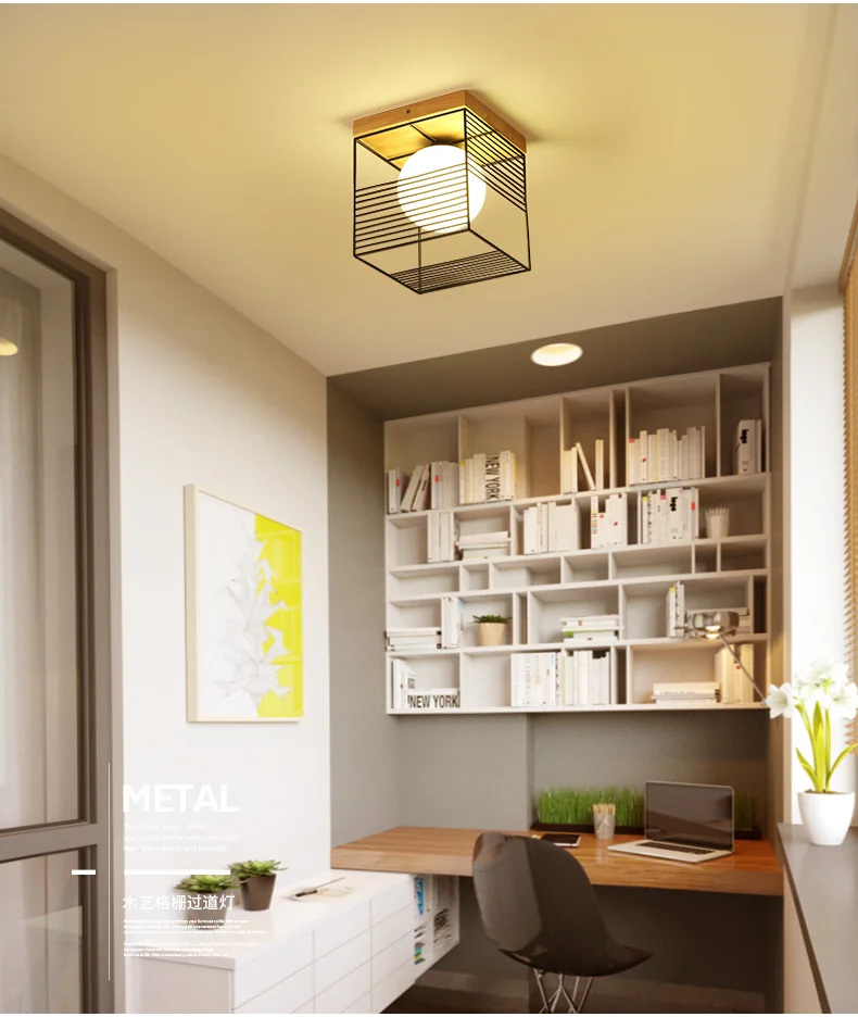 Conduziu a Luz de Teto Montagem da Lâmpada Nova Madeira Interior Nórdico Luminária Moderna Ferro Net Quarto Corredor Aisrle Deco 2022 14 Luminária de teto em madeira led, candelabro