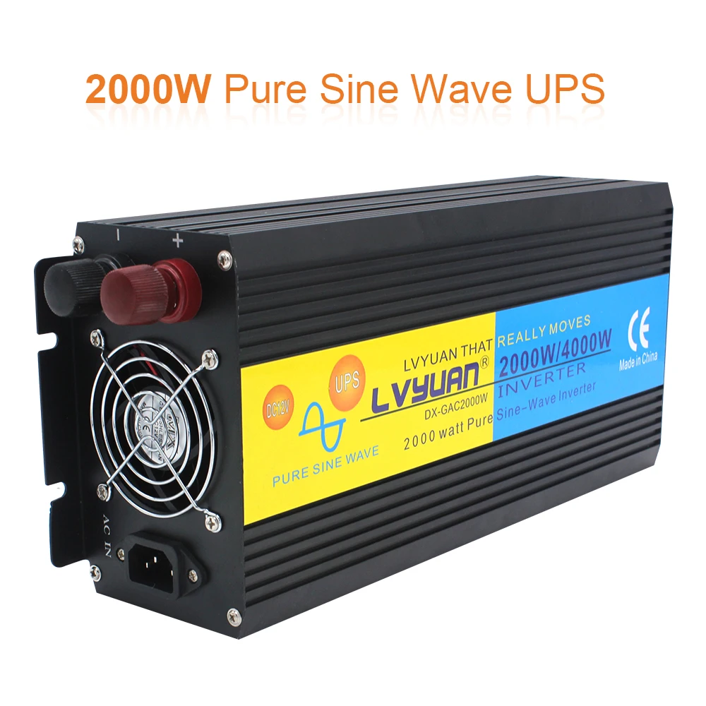 DC 12 V/24 V to AC 220 V-240 V 4000 ВАТТ пиковый ЖК-UPS Чистая синусоида выход/домашний тихий и быстрый заряд инвертор питания