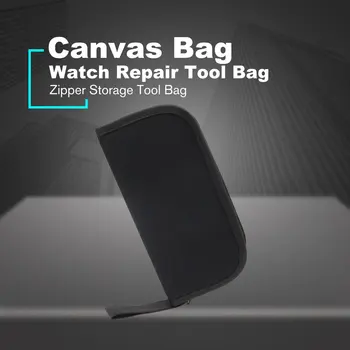 

Canvas Bag Watch Repair Portable Tool Bag Case Opener Multi-functional Watch Screwdriver Zipper Storage Tool Bag Black
