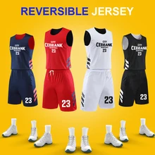 Реверсивный Для мужчин баскетбольное США двойного назначения униформа для игры в баскетбол в колледже комплекты быстросохнущая без рукавов баскетбольной команды костюм