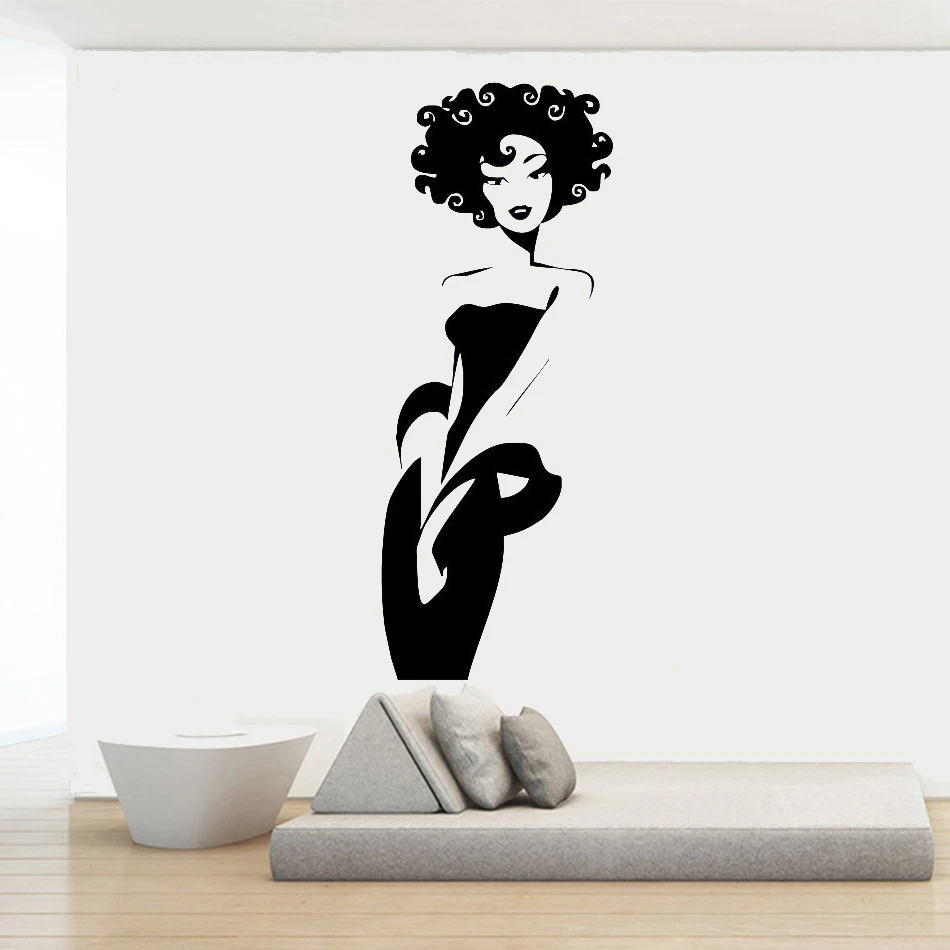 High Quality Sexy Slender Woman Home Decoration Wall Decal Beautiful Afro Girl Black Chick Salon Spa Wall Mural Y 381 Wall Mural Decorative Wall Decalwall Decals Aliexpress