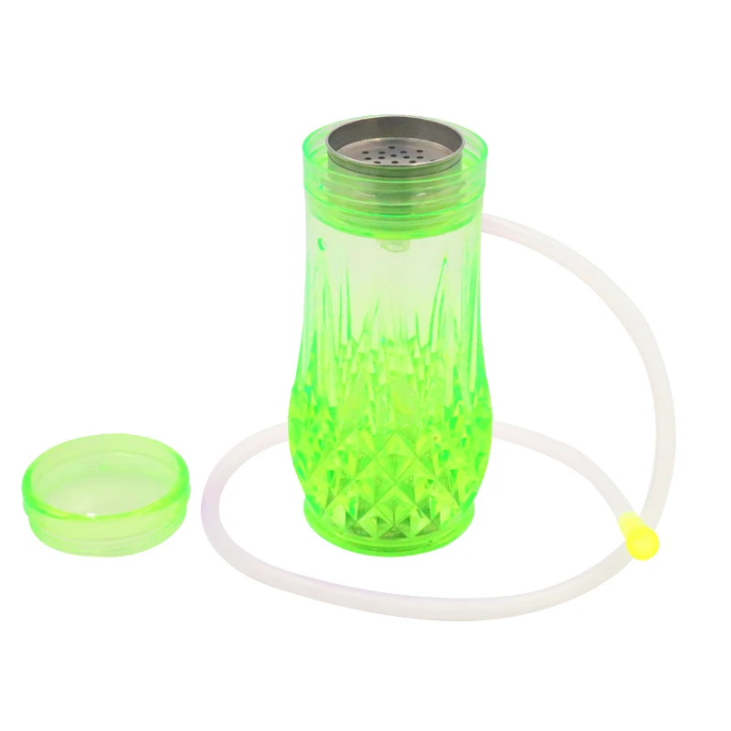 1 шт. современный акриловый маленький размер акриловый кальян чашка трубка для кальяна набор со светодиодный светильник шланг чаша держатель для угля Sisha аксессуары - Цвет: Green