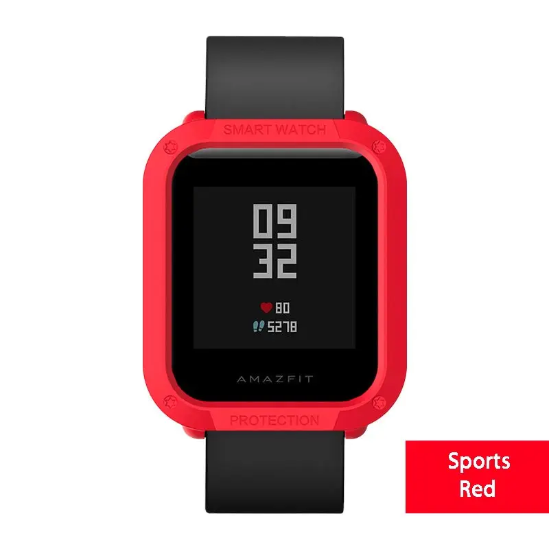Многоцветный PC покрытие протектор для часов для Huami Amazfit Bip Молодежные часы чехол смарт-спорт крышка Замена аксессуары - Цвет: Red