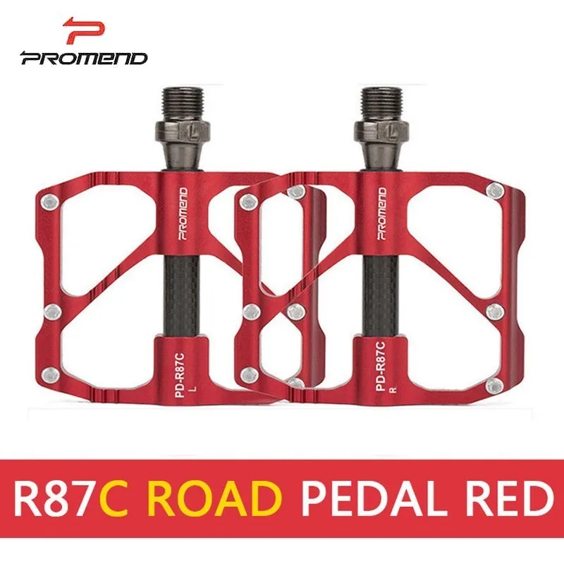 R87CROADRED PROMEND, алюминиевая Педаль для шоссейного велосипеда, Mtb, педаль для велосипеда, 3 подшипника, противоскользящие, ультралегкие педали, Bicicleta Carretera Pedale Vtt - Цвет: R87CROADRED