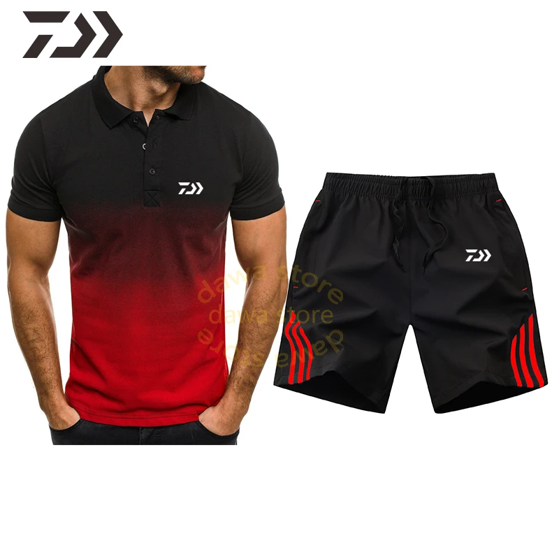 Conjunto de ropa de pesca para hombre, camisa de secado rápido para exteriores, pantalones cortos de pesca, traje de pesca transpirable para verano