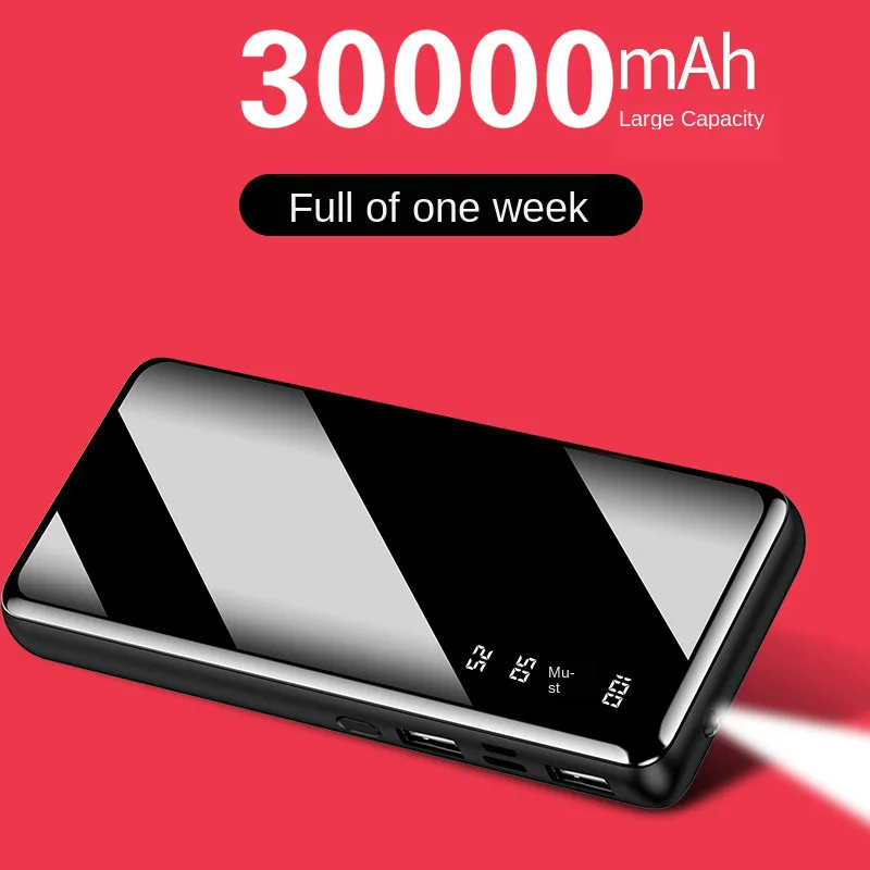 

Dual USB 30000mAh Power Bank Fast Charging Powerbank External Battery With LED Display Charger For iphone 8 pro xiaomi Charger