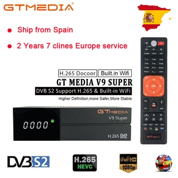 

GTMedia V9 Super Satellite Receiver DVB-S2 H.265 Built-in WiFi with 1 Year Spain Europe Cccam GTmedia V8 NOVA V9 Super Receptors