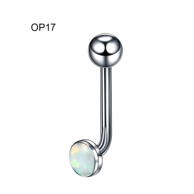 Titanium Ear Septum Helix Tragus Opal CBR Piercings Christina Vertical Hood Labret Dermal Anchor Earrings Piercing Jewelry