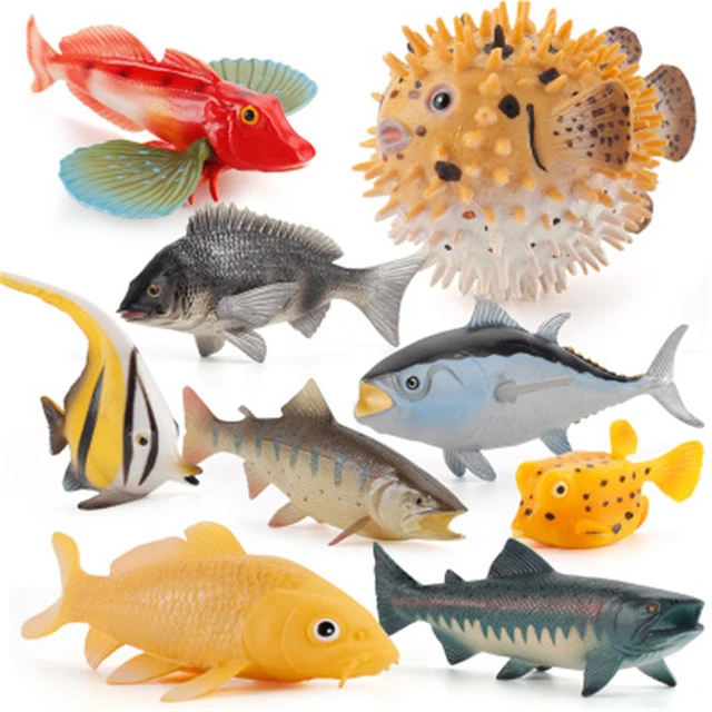 New Simulation Solid freshwater fish Toy Plastic Puffer fish Tuna Action  Figures Educational Toy for Children Kid Christmas Gift - AliExpress