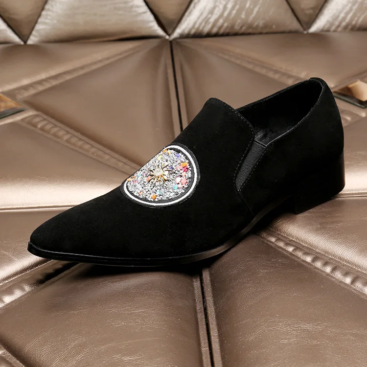 

Tenis Man Shoes Genuine Leather Slip-on Pointed Toe British Style Loafers