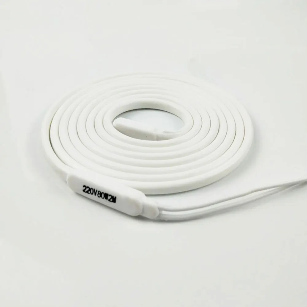 Cable calentador de goma de silicona, impermeable, blanco, para tubería de drenaje, 220V, 1-15 metros, 40W por metro