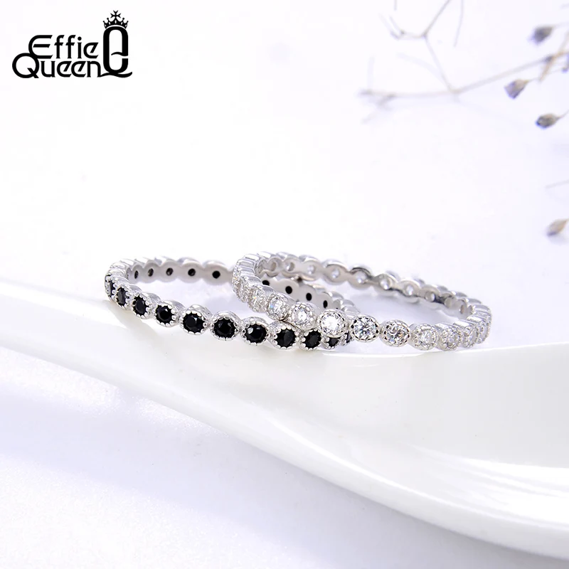 Обручальные кольца Effie queen AAAA с кубическим цирконием, серебряное благородное кольцо из натуральной 925 пробы для женщин, ювелирный свадебный подарок BR145